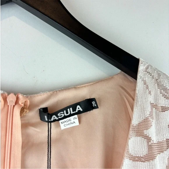 LASULA Lace Mini Dress Ruffle Hem Plus size 22 ASOS New With Tags UK26 - Picture 7 of 8